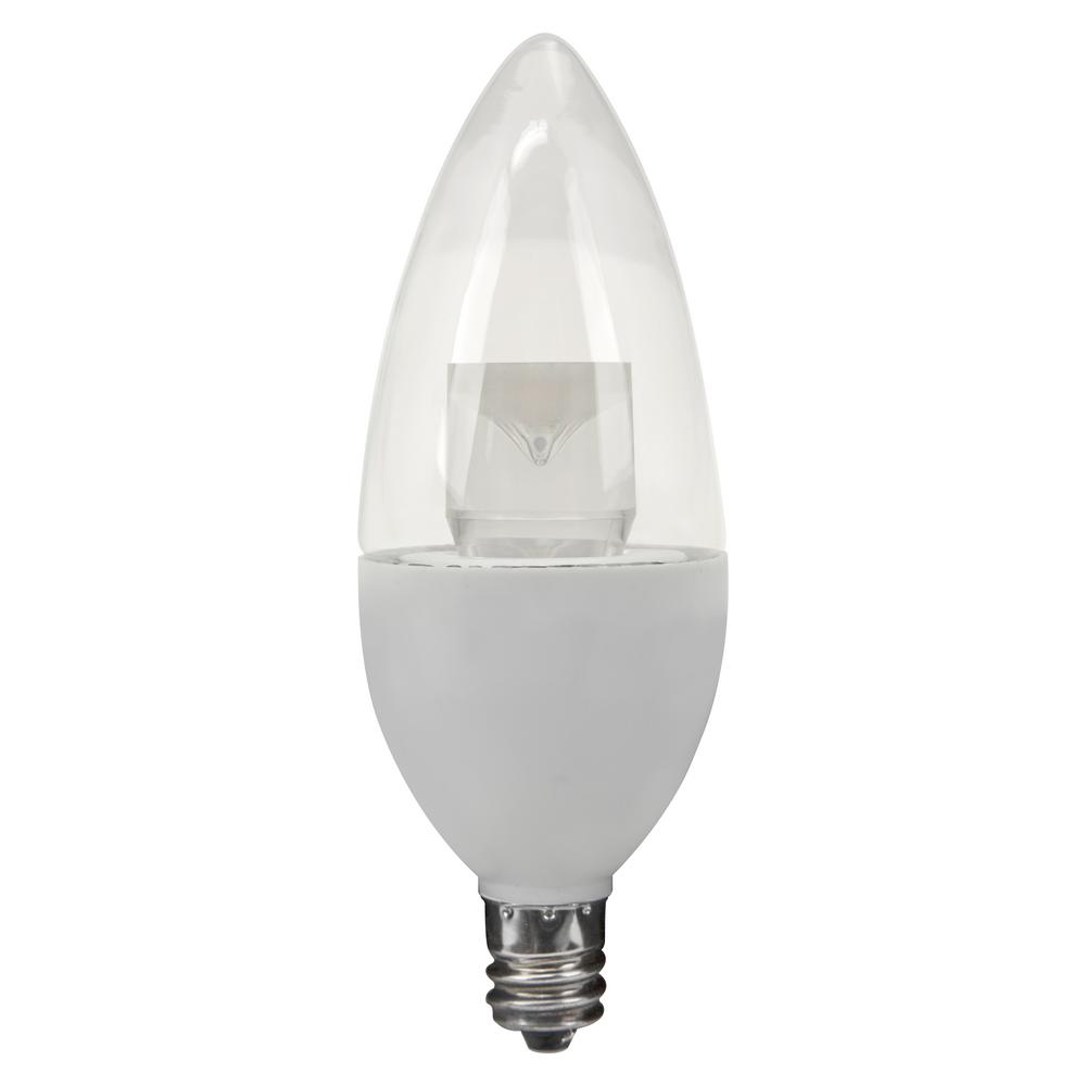 TCP 40W Equivalent Soft White B10 Candelabra Dimmable LED Light Bulb (3 ...