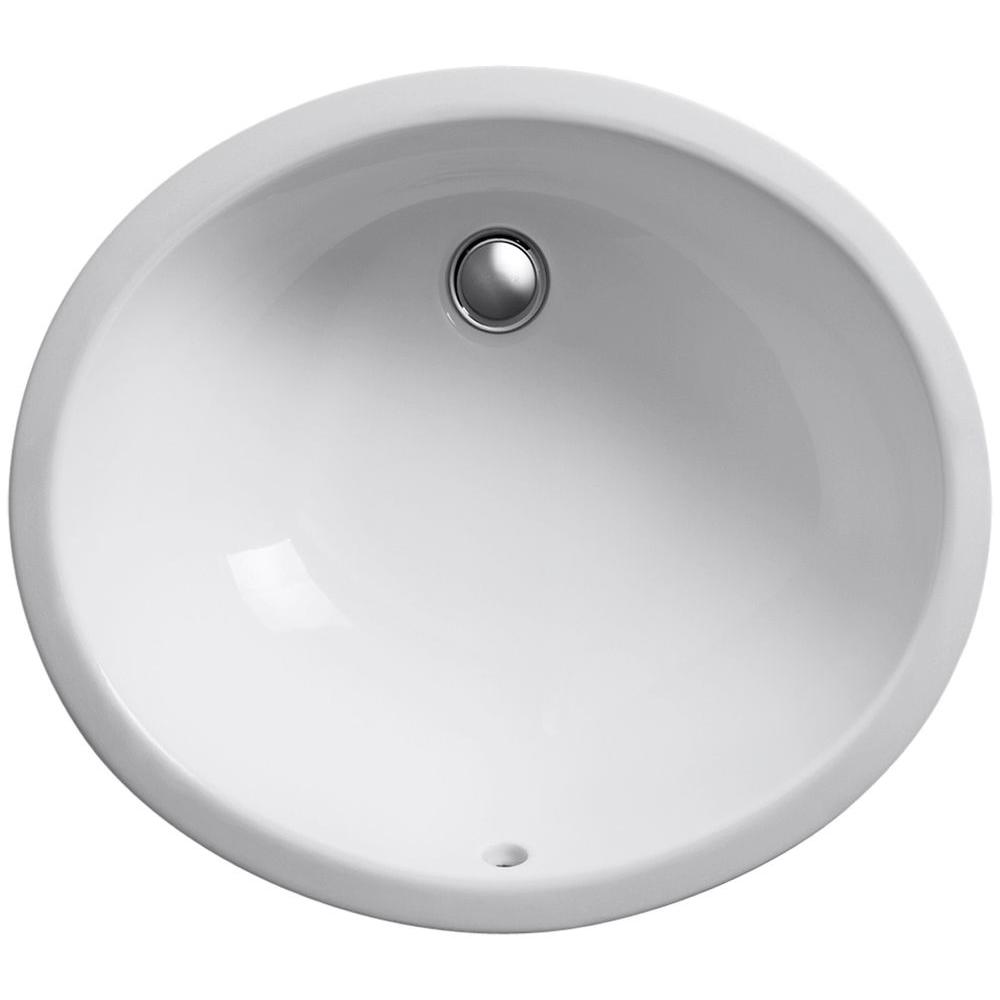 Kohler Caxton Vitreous China Undermount Bathroom Sink With Glazed Underside In Sandbar With Overflow Drain