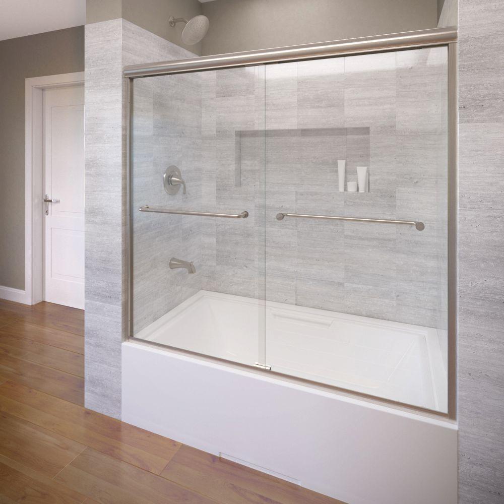 Basco Infinity 58 1 2 In X 57 In Clear Semi Frameless Sliding