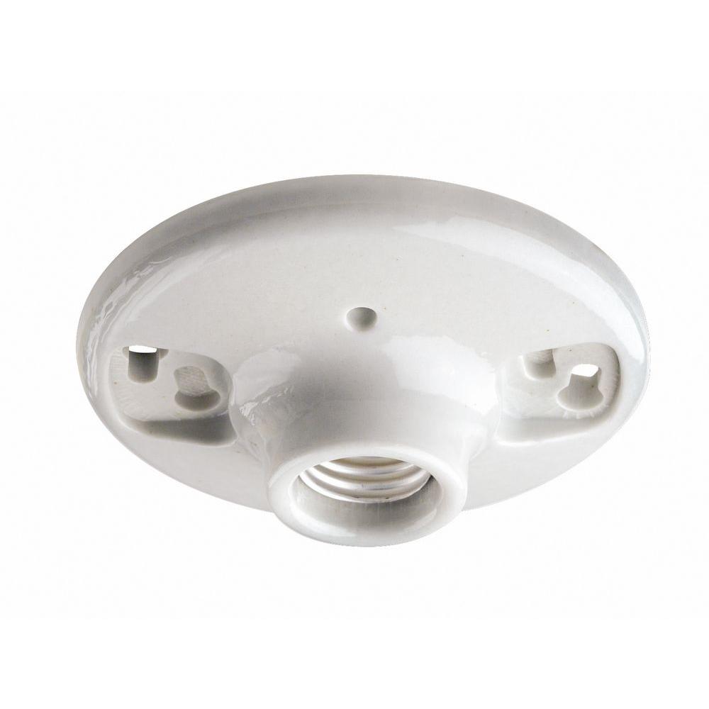 Lamp Accessories Lamps The Home Depot 600 Watt 250 Volt White Outlet Box Lampholder