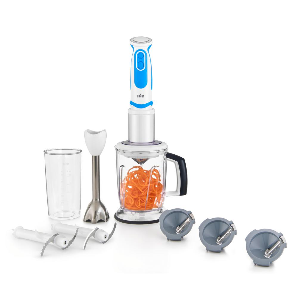 Braun Multi Quick 21 Sd White Spiralizer And Hand Blender With White Spiralizer And Hand Blender