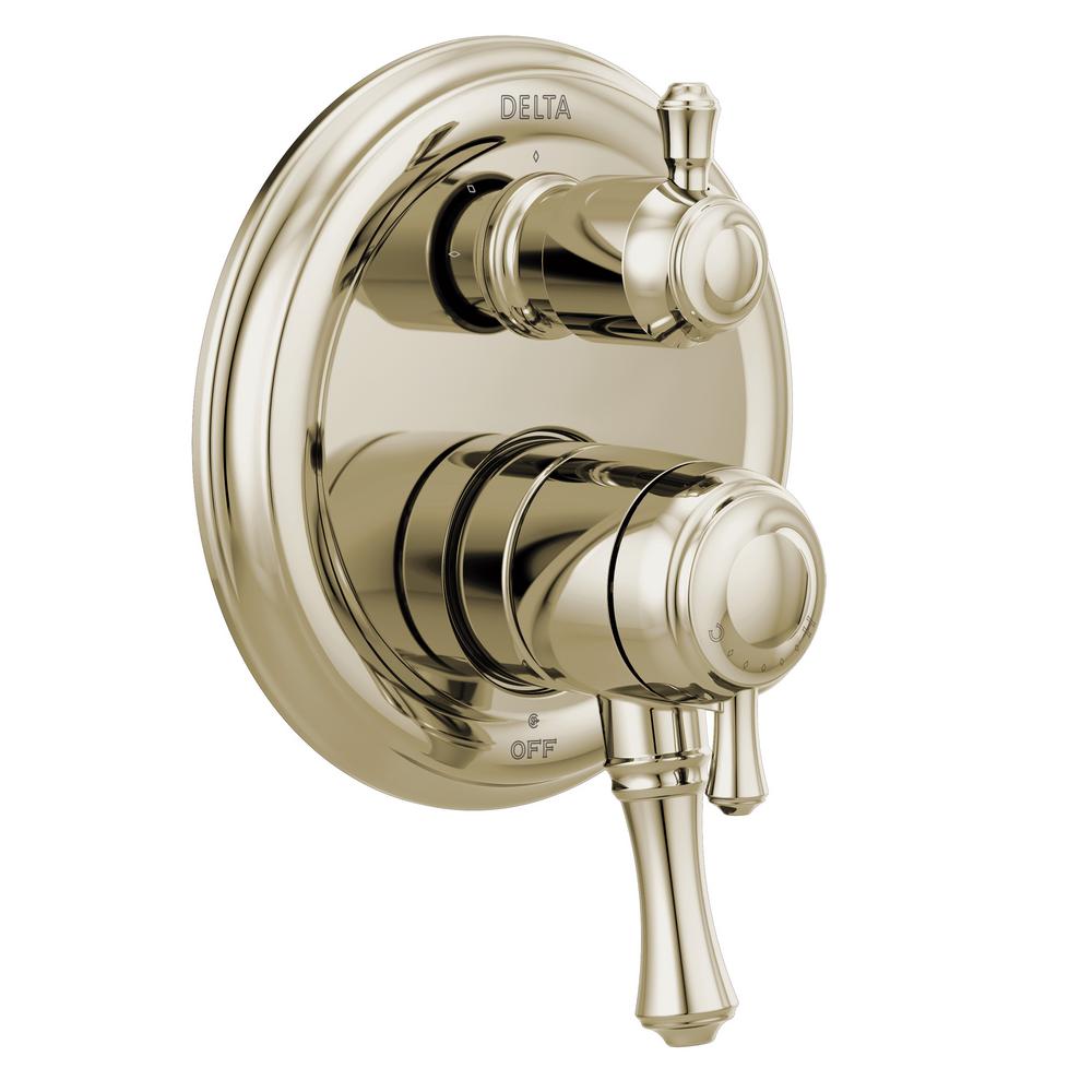 Delta Cassidy 2Handle WallMount Valve Trim Kit with 3Setting Integrated Diverter in Polished