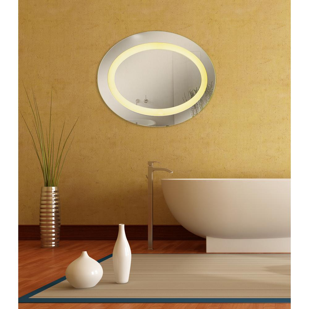 Kenroy Home Looking Glass Oval Led Vanity Mirror 93478 The Depot Kenroy Home Looking Glass Oval Led Vanity Mirror