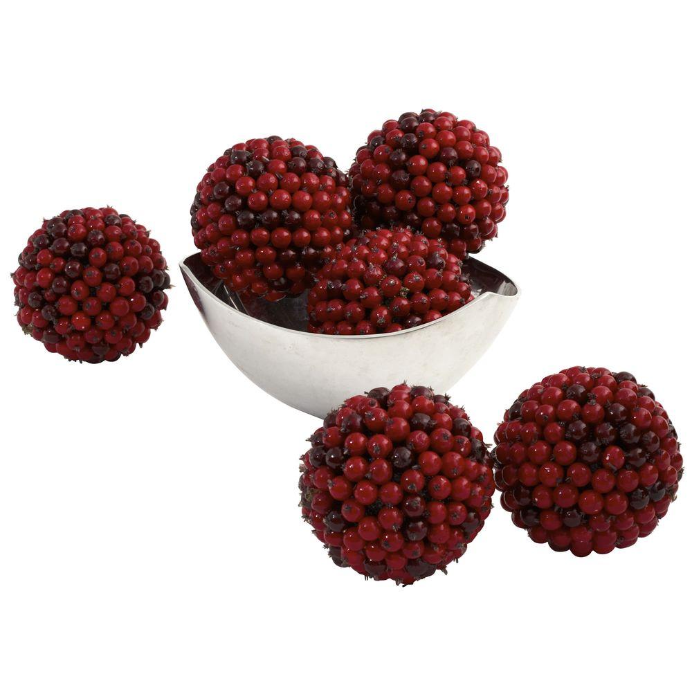 Nearly Natural 5 in. Red Berry Ball (Set of 6)4812S6 The Home Depot