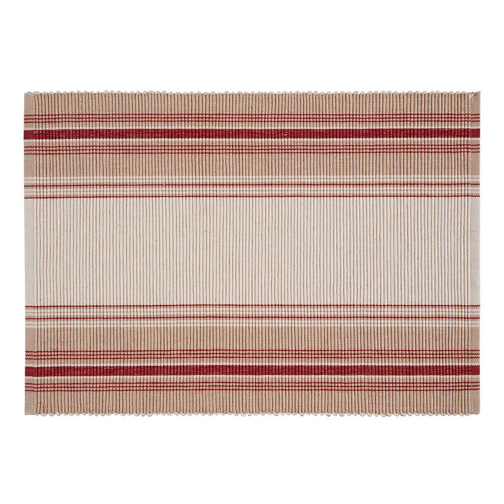 C&F HOME 13 in. x 19 in. Multi Cotton French Red Stripes Placemat (Set ...