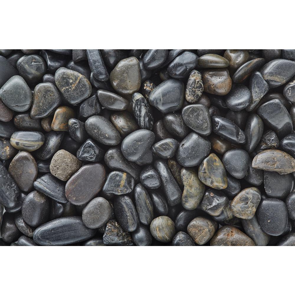 Exotic Pebbles & Aggregates PB20-0510 20 Lb Polished Black Gravel Bag