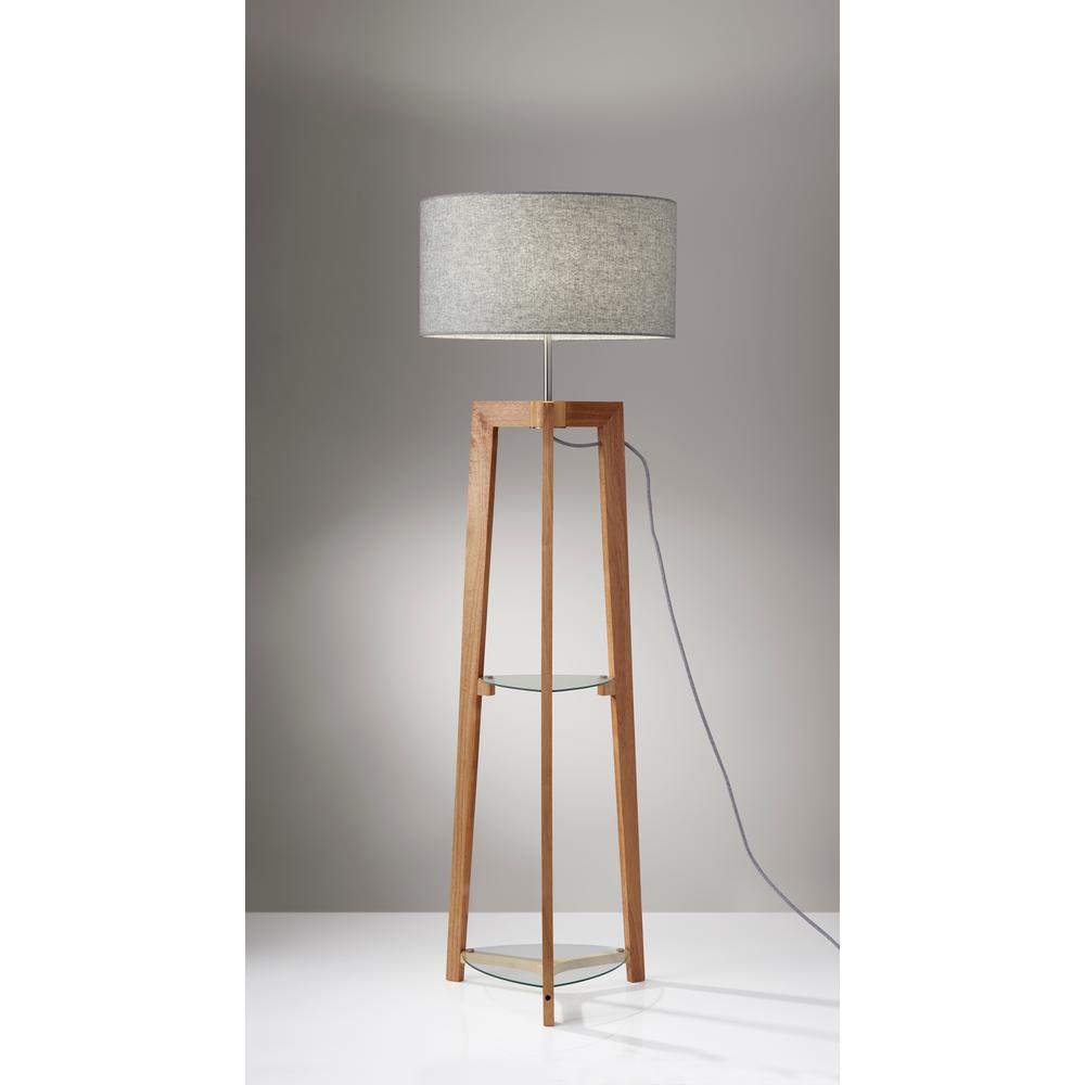 Henderson 60 In Wood Shelf Floor Lamp 3007 12 The Home Depot