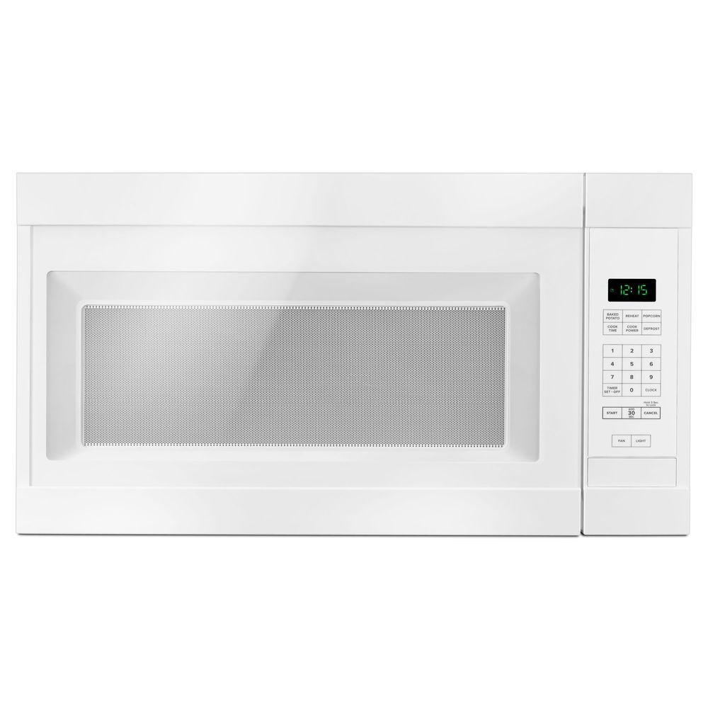 Amana 1 6 Cu Ft Over The Range Microwave In White Amv2307pfw Amana 1 6 Cu Ft Over The Range Microwave In White Amv2307pfw Home Depot