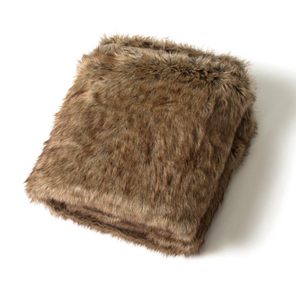 Best Home Fashion Coyote Faux Fur Throw Blanket Throw Coyote 60 The Home Depot