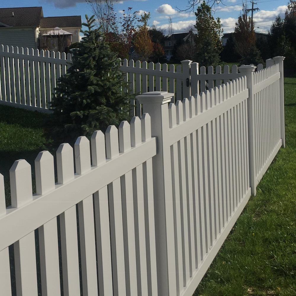 Weatherables Provincetown 5 Ft H X 6 Ft W Tan Vinyl Picket Fence Panel Kit Ptpi 3nr 5x6 The Home Depot