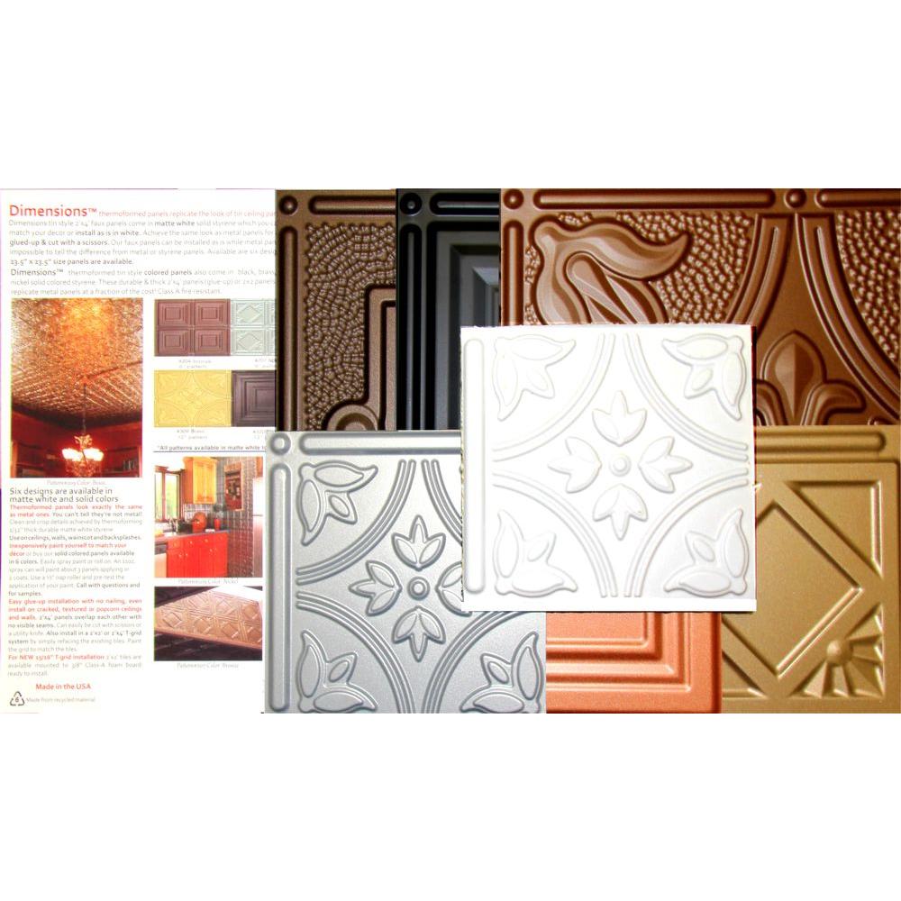 Global Specialty Products Dimensions Lay In Or Glue Up Tin Ceiling Tile Evaluation Samples