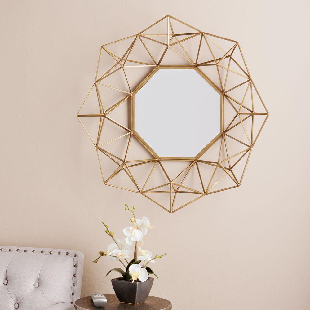 Irregular Southern Enterprises Metal Mirrors Wall Decor W Geometric Wall Mirror