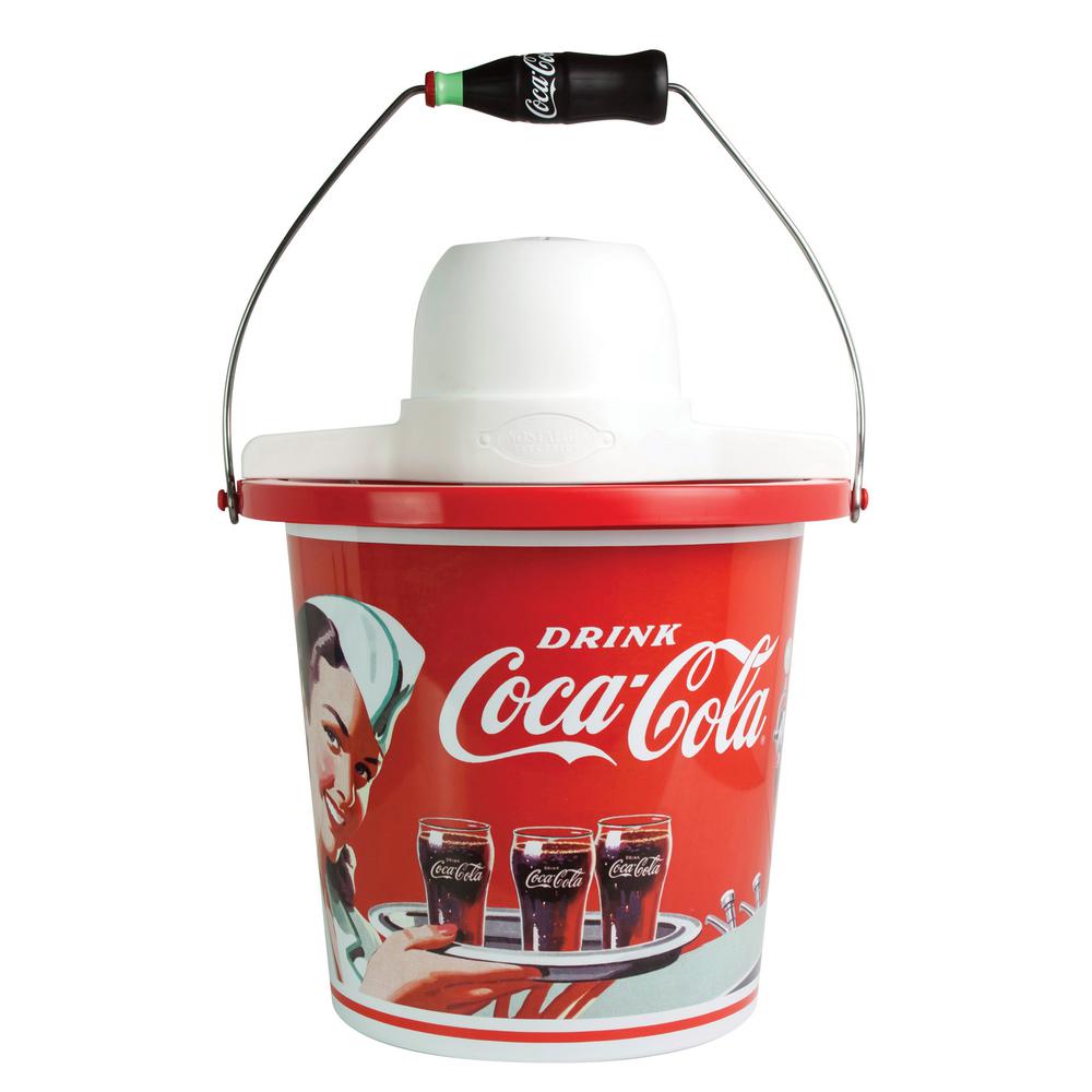 Nostalgia Coca-Cola Limited Edition 4 Qt. Ice Cream Maker, Red/Orange
