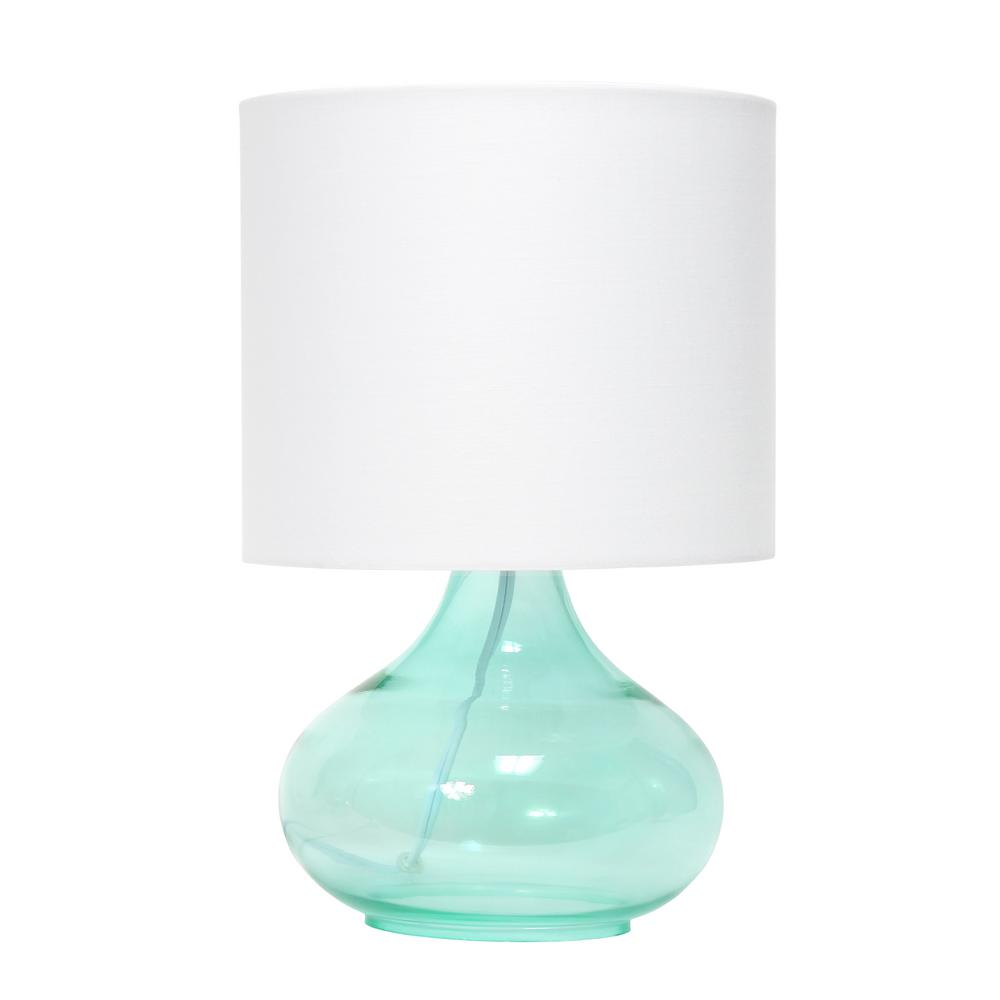 rope and sea glass table lamp