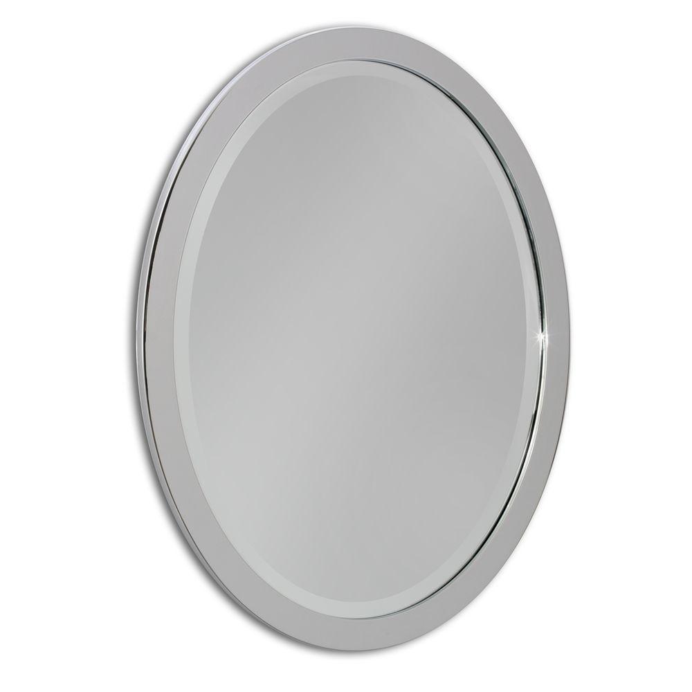 Deco Mirror 23 in. W x 29 in. H Single Metal Framed Oval Mirror in ...