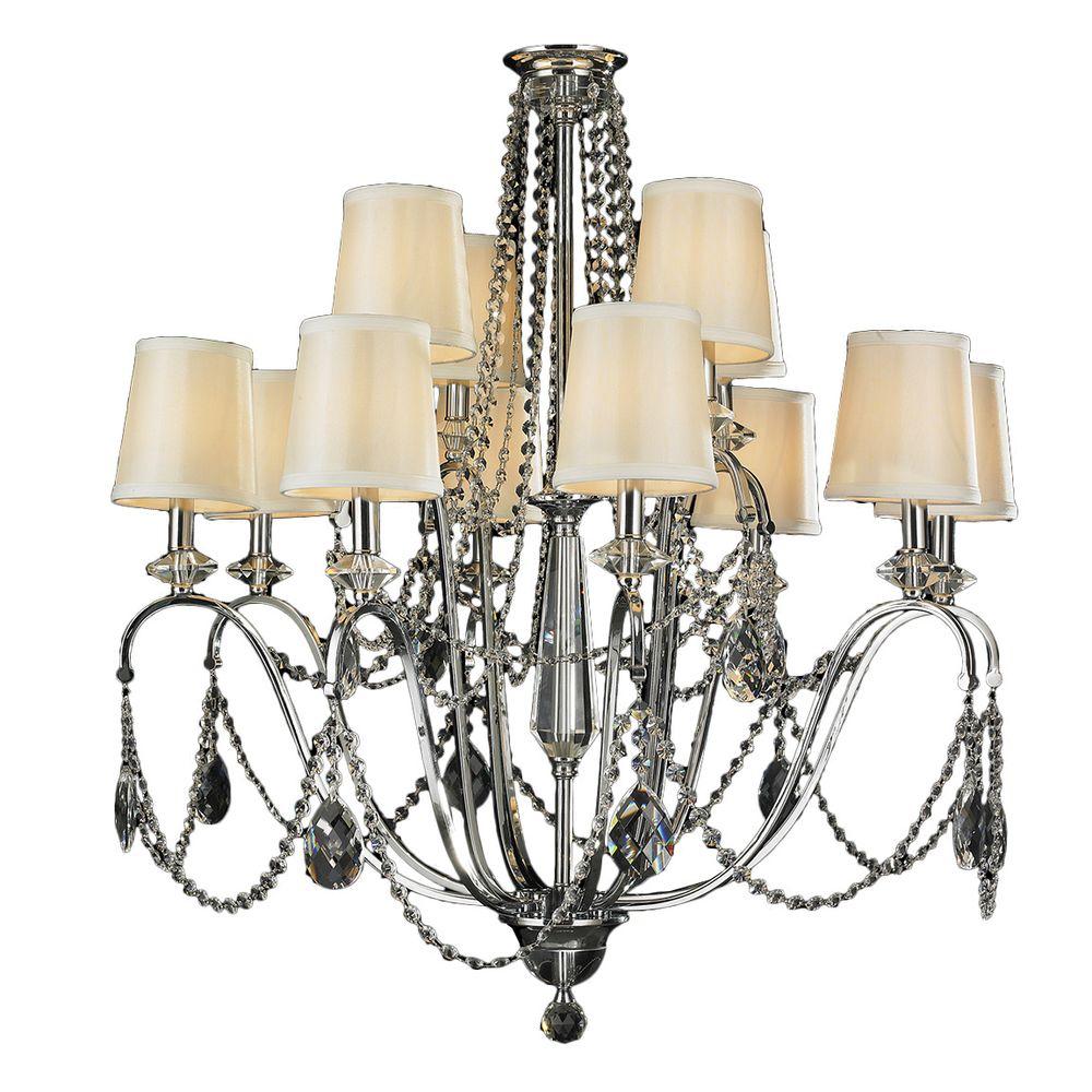 Worldwide Lighting Helix 12Light Polished Chrome Chandelier with Clear