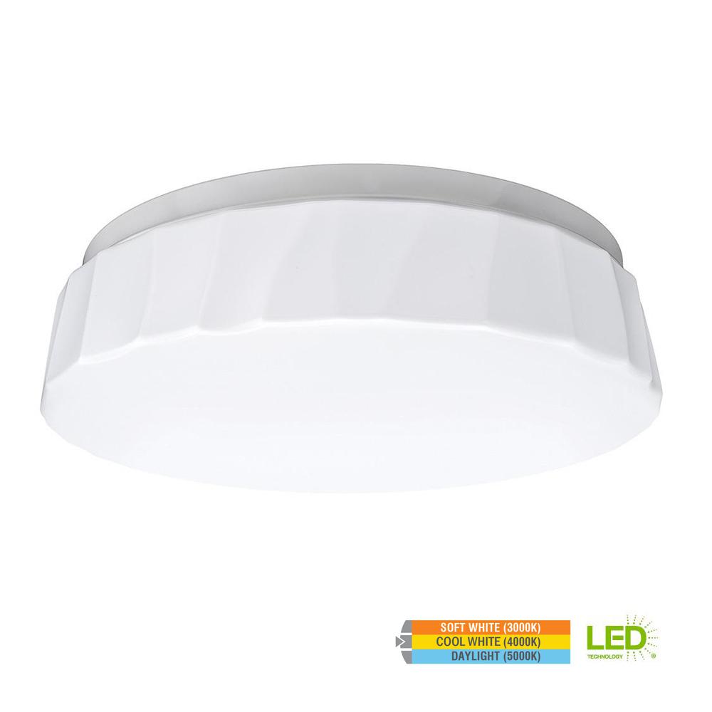 Eti 11 In White Cliff 3000k 4000k 5000k Selectable Led Flush