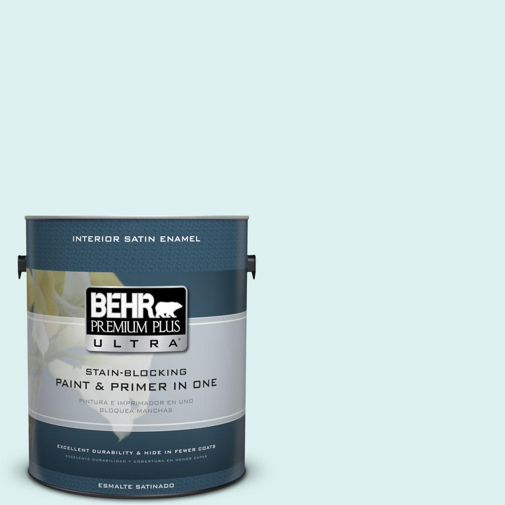 BEHR Premium Plus 5 gal. 500C2 Aqua Pura Satin Enamel Zero VOC
