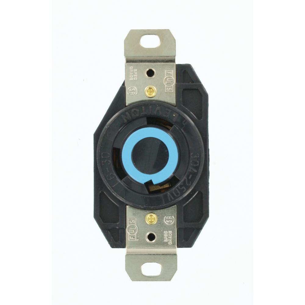 Legrand-Pass /& Seymour L630RCCV3 Industrial Specification Grade Turn Lock Receptacle 30-Amp 125-volt Two Pole 3 Wire