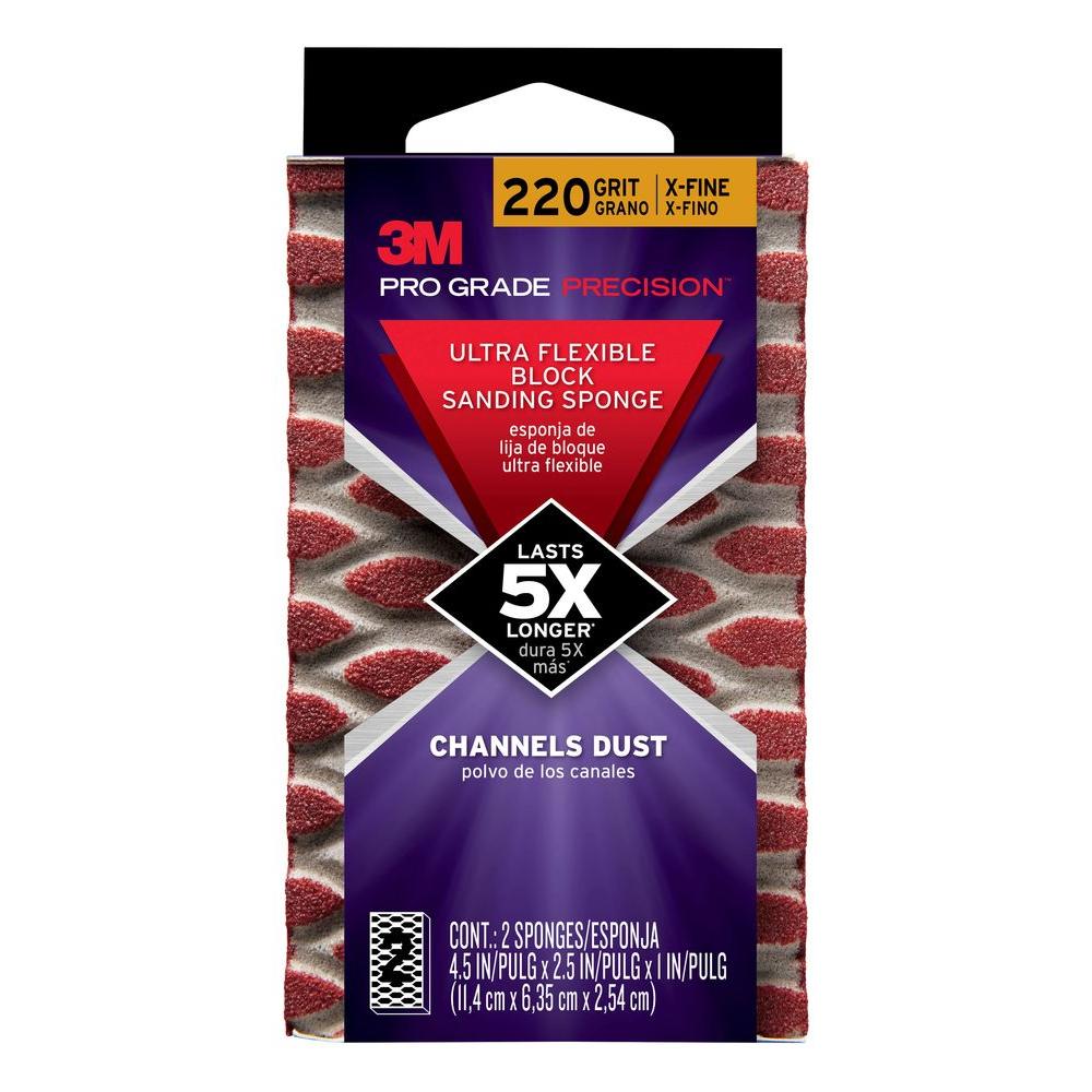 3M Pro Grade Precision 4.5 in. x 2.5 in. x 1 in. 220 Grit XFine Ultra