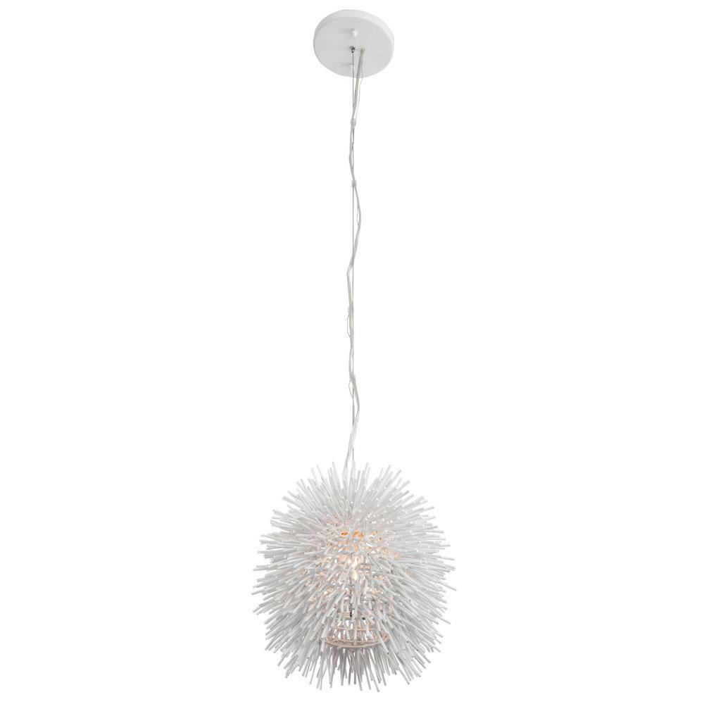 Varaluz Urchin 1 Light White Mini Pendant