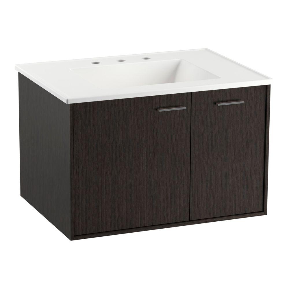 Kohler Jute 36 In Vanity In Satin Oak With Vitreous China Vanity Top In White K 99542 1wk 2781 8 G81 99688 Hf1 The Home Depot