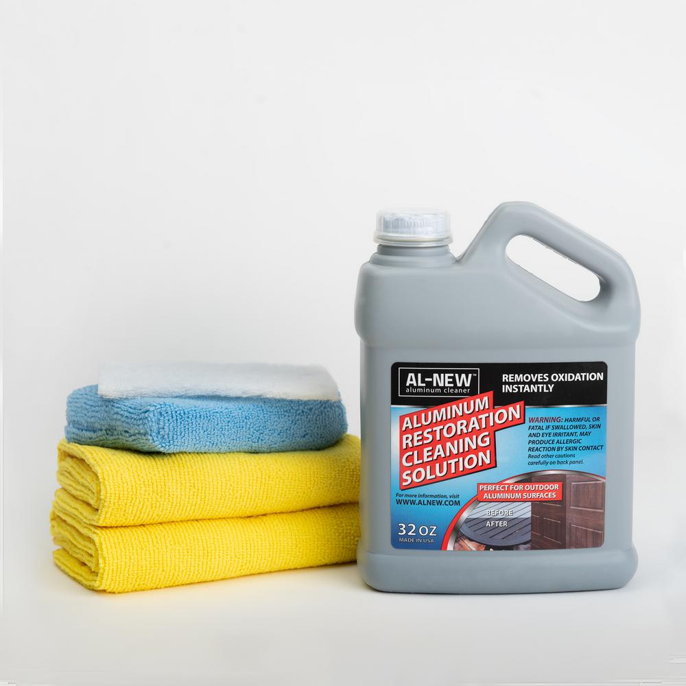 Al New 32 Oz Aluminum Restoration Cleaning Solution Kit Cleaner For Outdoor Patio Furniture Stainless Steel And More 32ozalnewkit The Home Depot