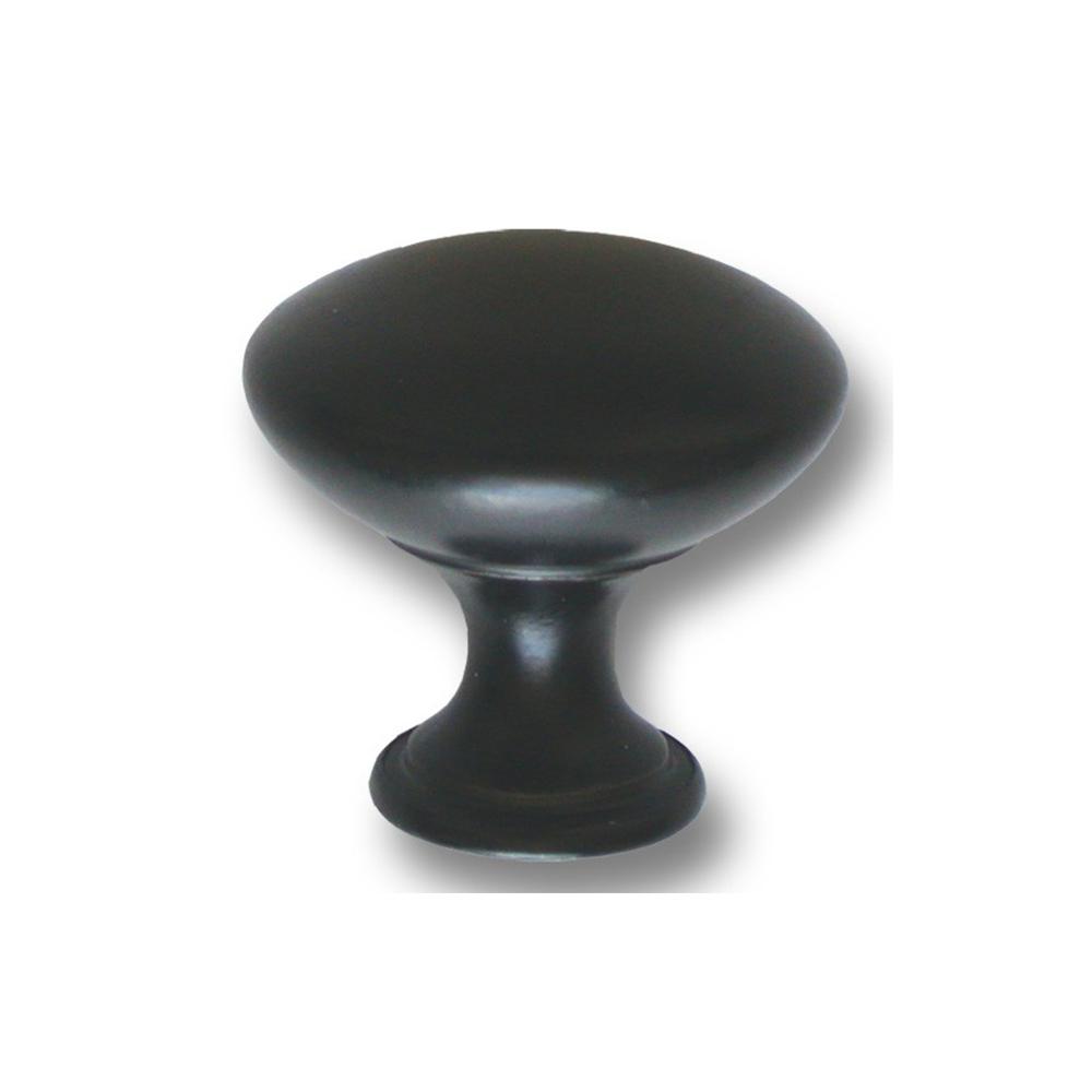 11/4 in. Matte Black Cast Metal Traditional Mushroom Knob50.
