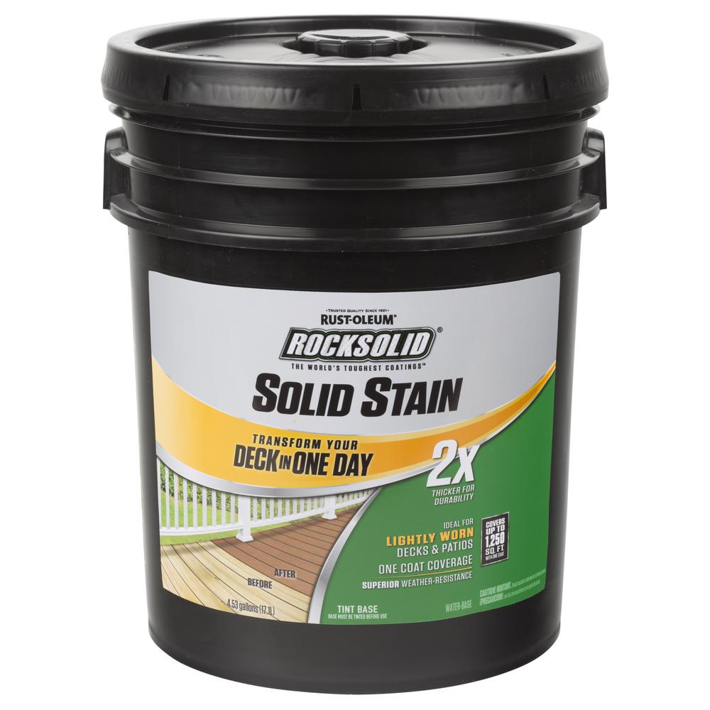RustOleum RockSolid 5 gal. Driftwood Exterior 2X Solid Stain319811 The Home Depot