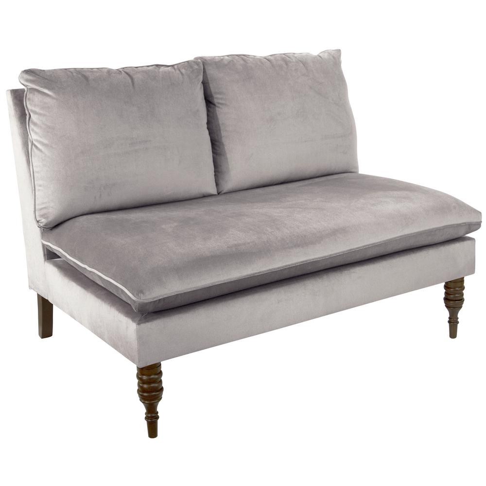 Wood Gray Loveseat Sofas Loveseats Living Room Furniture Mystere Dove Armless Love Seat