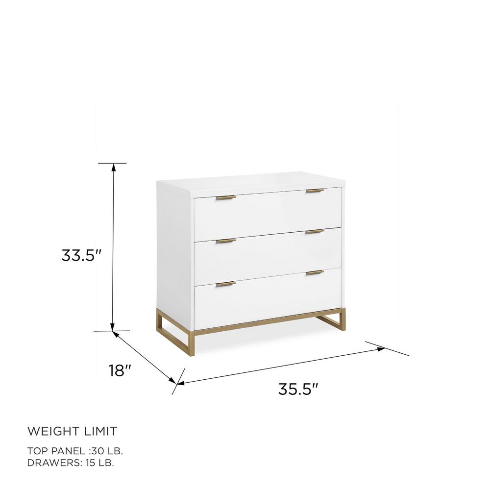 Baby Relax Holly 3 Drawer White Dresser De8410 1w The Home Depot