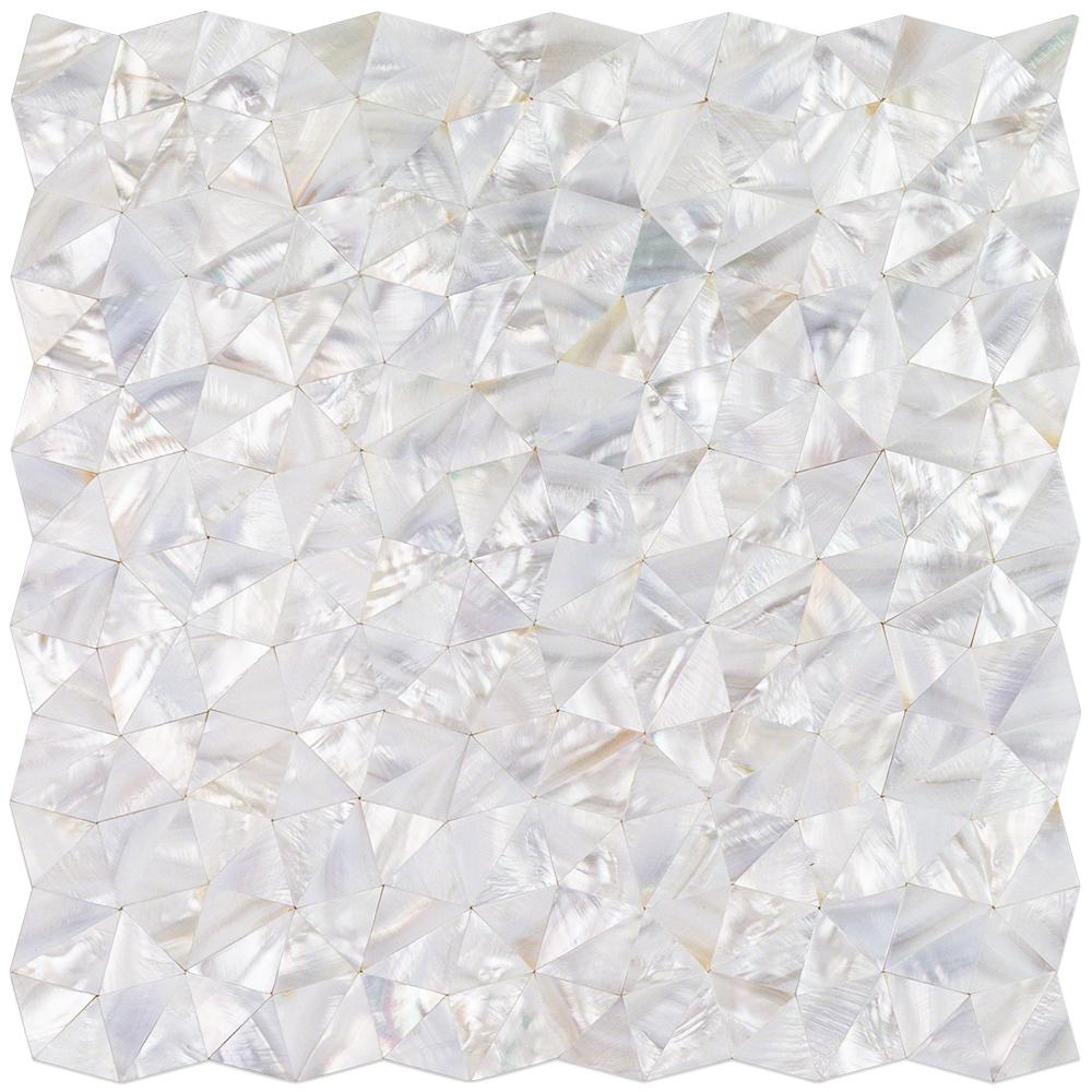 Splashback Tile Lokahi White Troika 12 08 In X 2 Mm Splashback Tile Lokahi White Troika 12 08 In X 2 Mm Pearl