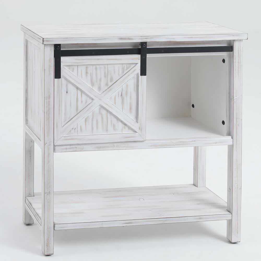 Winsome House White Wood Sliding Door Console Table Whif373 The White Wood Sliding Door Console Table