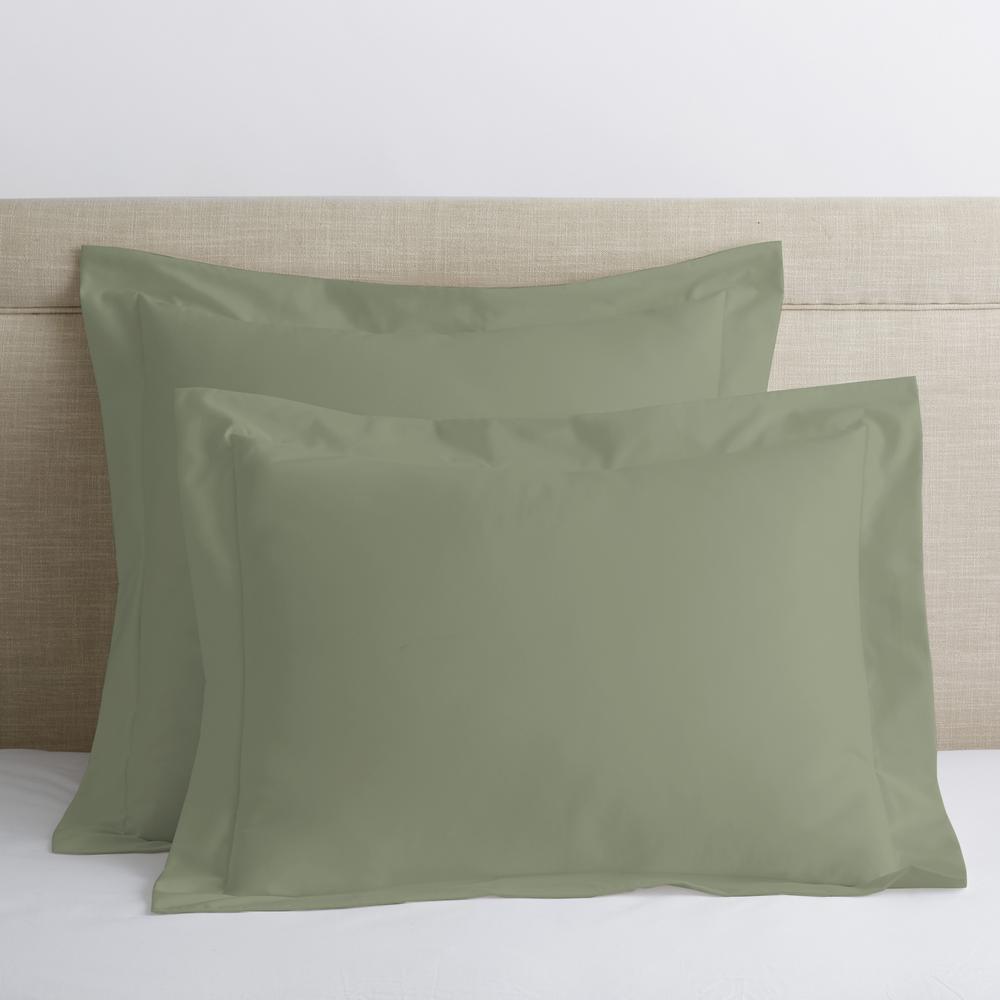 moss green pillow shams