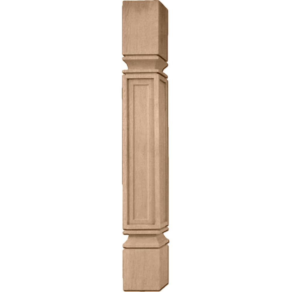 Ekena Millwork 5 In X 5 In X 35 1 2 In Unfinished Alder Kent Raised Panel Cabinet Column Col05x05x35keal The Home Depot