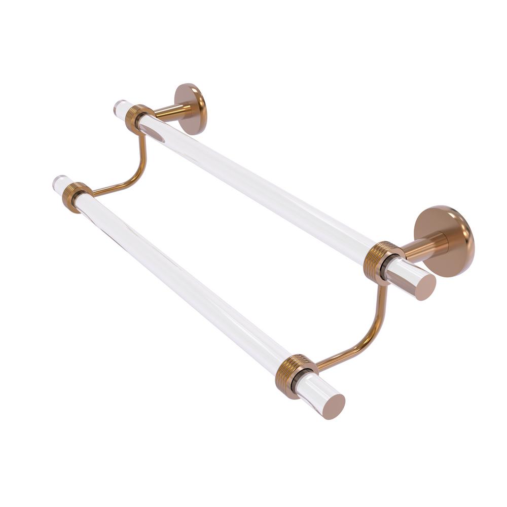 Allied Brass Clearview 24 in. Double Towel Bar with Groovy ...