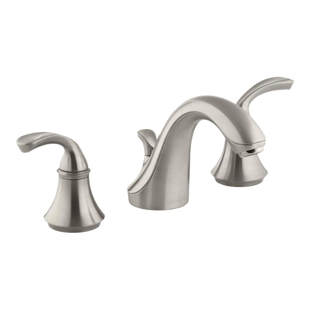 Kohler Forte 8 In Widespread 2 Handle Low Arc Bathroom Faucet Vibrant Brushed Nickel With Sculpted Lever Handles K 10272 4 Bn The Home Depot - Kohler Bathtub Faucet No Hot Water Kohler Forte 8 In Widespread 2 Handle Low Arc Bathroom Faucet Vibrant Brushed Nickel With Sculpted Lever Handles K 10272 4 Bn The Home Depot - Kohler Bathtub Faucet No Hot Water