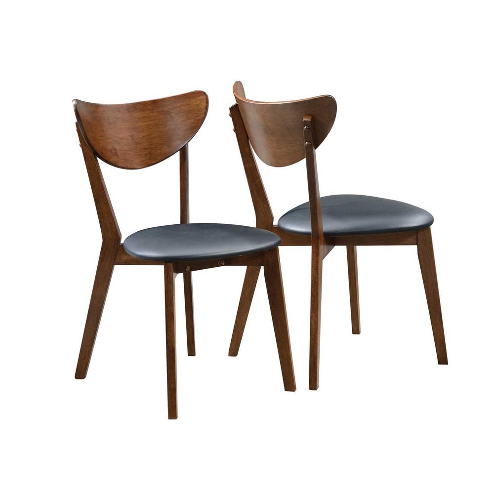 Retro Side Chairs with Black Cushion Chrome and Red Set of 2