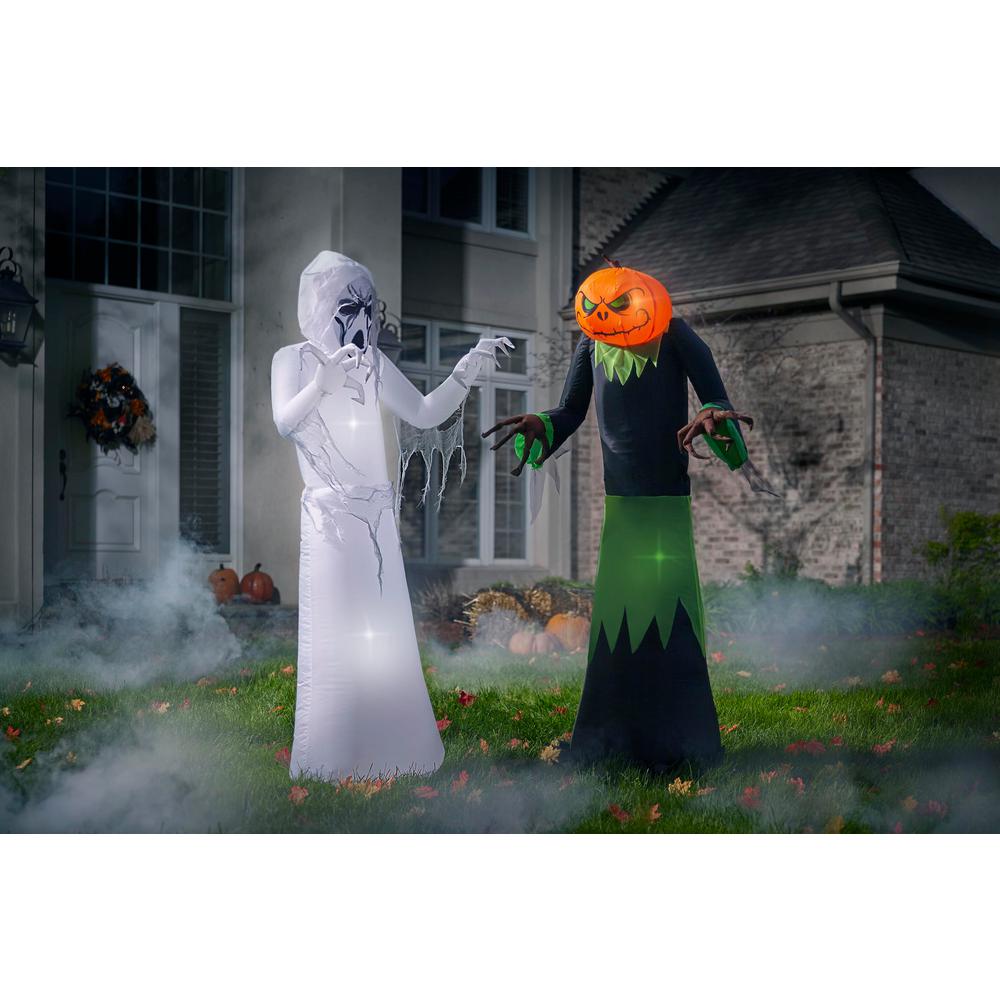 Halloween Inflatable Pumpkin Reaper Outdoor Yard Decor Scary Spooky ...