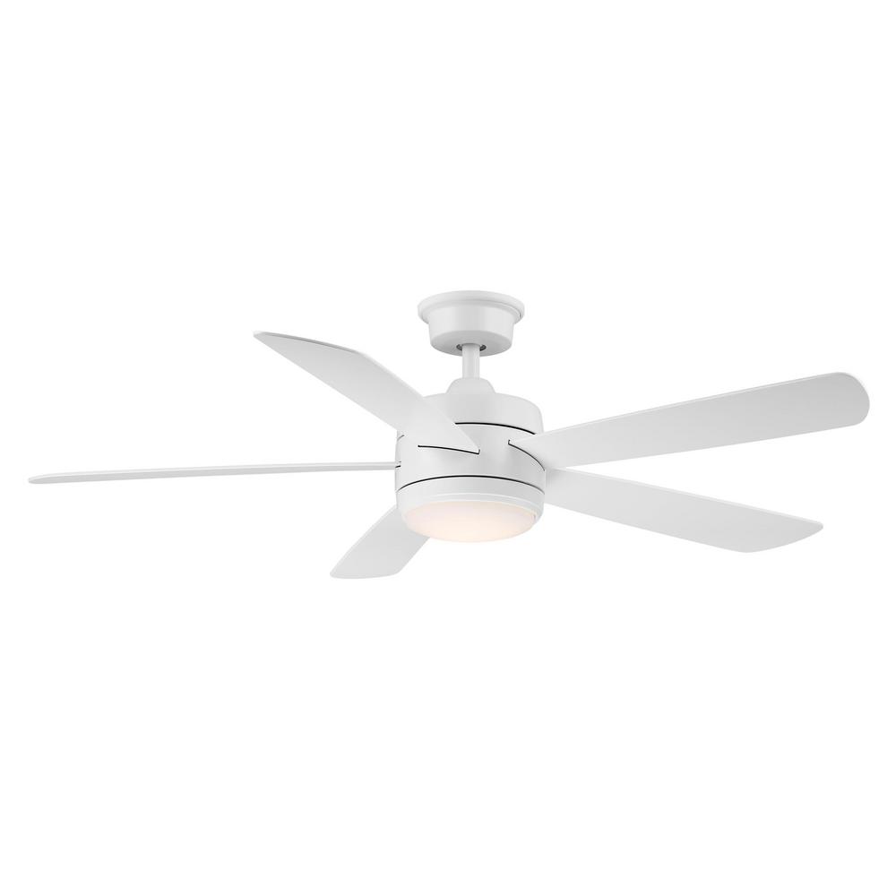 Hampton Bay Averly 52 in. Integrated LED Matte White Ceiling Fan with Light and Remote Control with Color Changing Technology