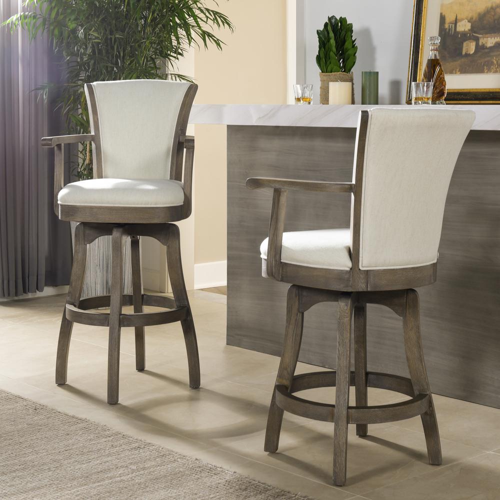 Jennifer Taylor Williams 26 Swivel Counter Height Bar Stool Natural White 81041 Mlw The Home Depot