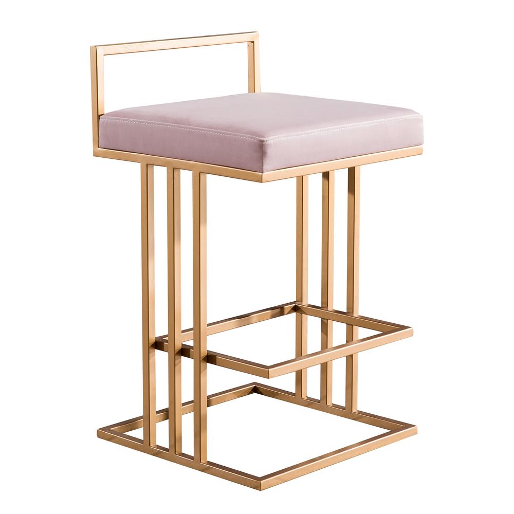 Low Back 4 Legs Pink Bar Stools Kitchen Dining Room Blush Counter Stool
