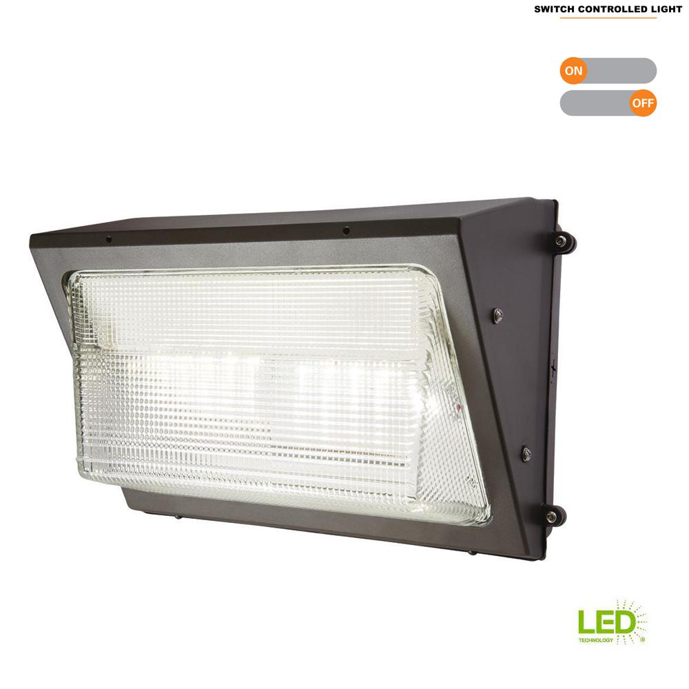 Wall Packs Commercial Lighting The Home Depot Bronze Outdoor Integrated Led Wall Pack And Area Security Light