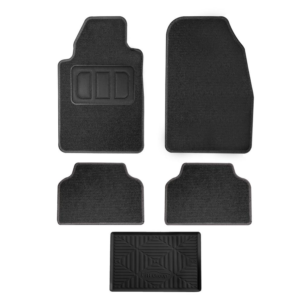 FH Group Ribbed Carpet Heel Pad Car Floor Mats-DMF13001BLACK - The Home ...