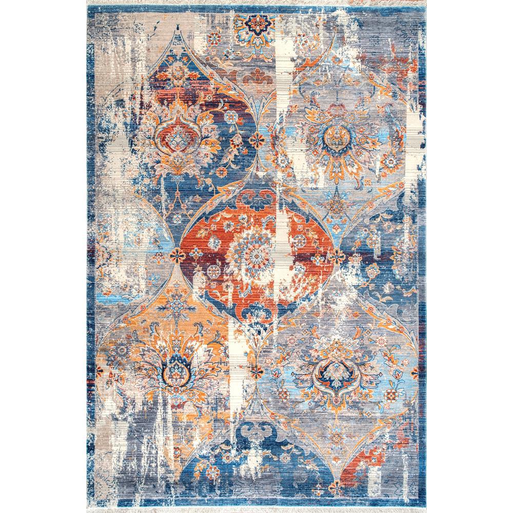 Nuloom Zenia Distressed Oriental Blue 9 Ft X 12 Area Rug