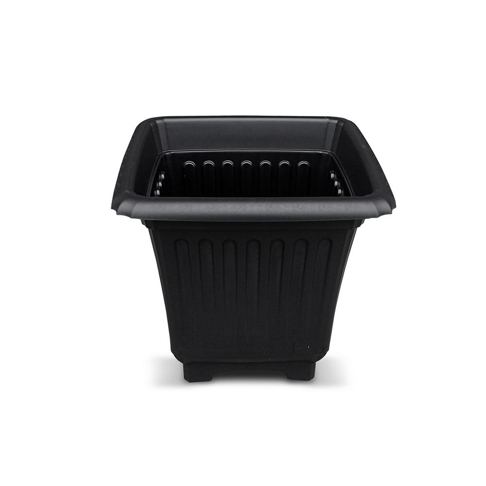 Gama Sonic Baytown Ii Accessory Planter 15 In Black Resin For Outdoor Solar Lamp Post
