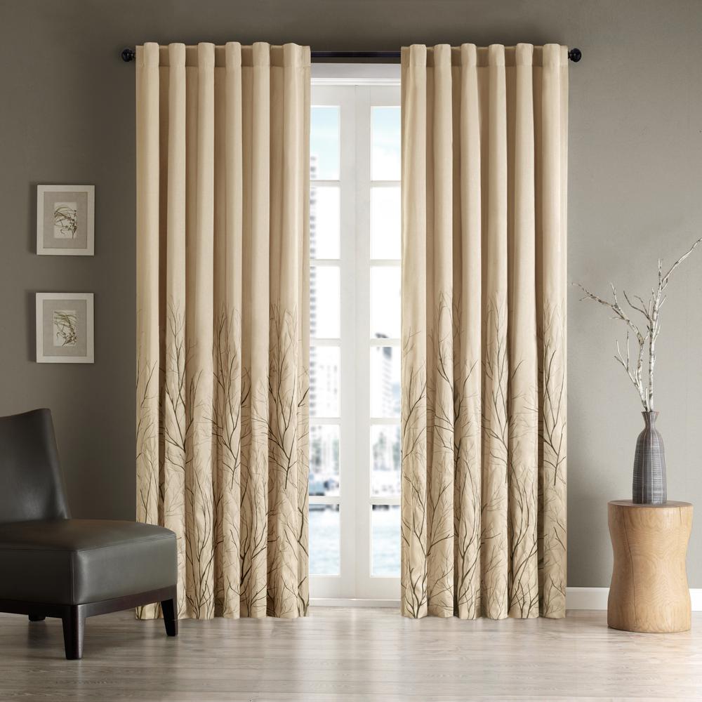 Madison Park Eliza Tan 50 In X 108 In Window Curtain Mp40 2675