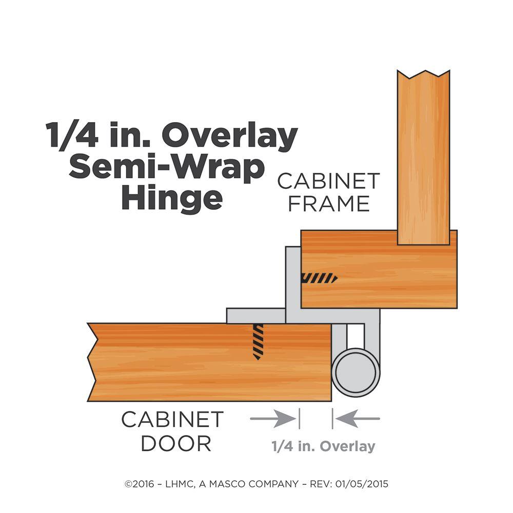 Liberty H01911C-SN-O 1//4-Inch Semi-Wrap Overlay Hinge