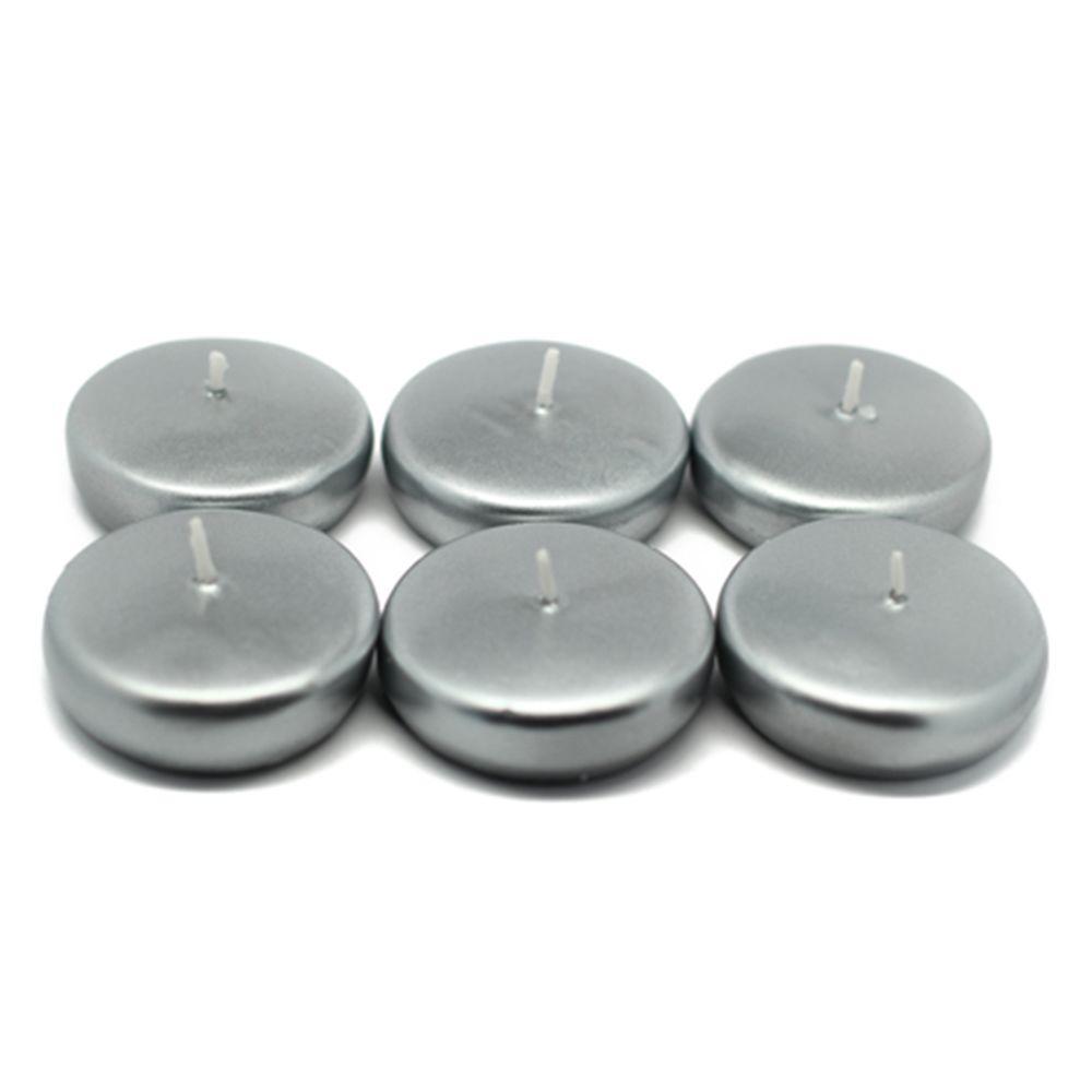 Zest Candle 2.25 in. Metallic Silver Floating Candles (24Box)CFZ044