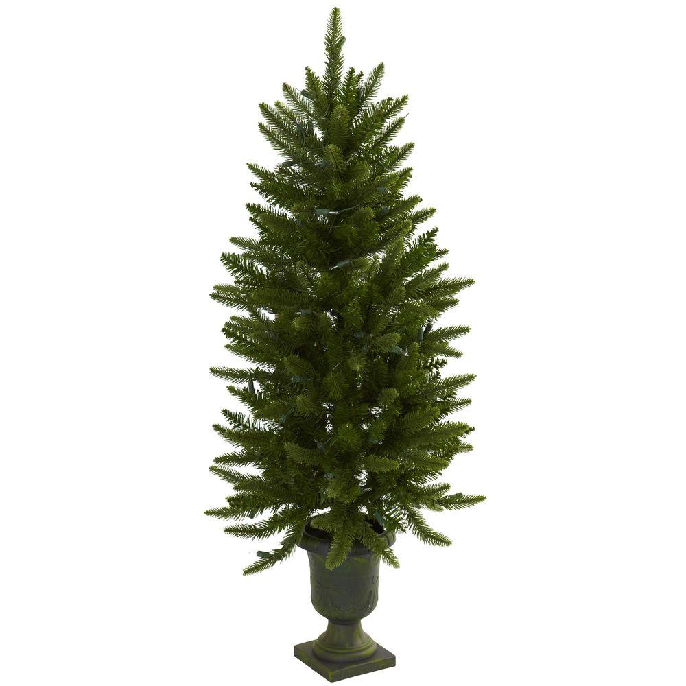 Nearly Natural 4 Ft Artificial Christmas Tree With Urn And Clear Artificial Christmas Tree With Urn